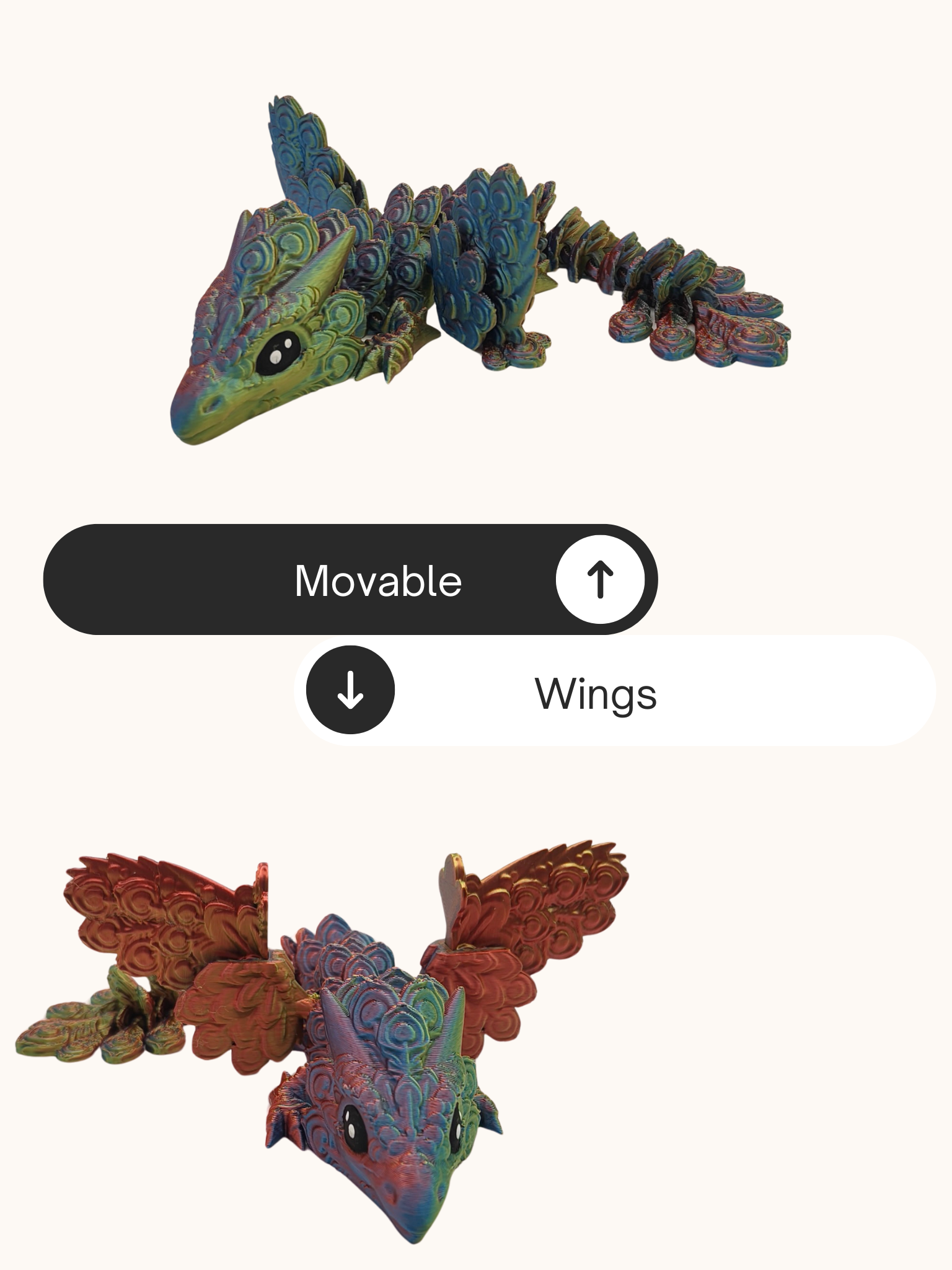 Baby Winged Peacock Dragon