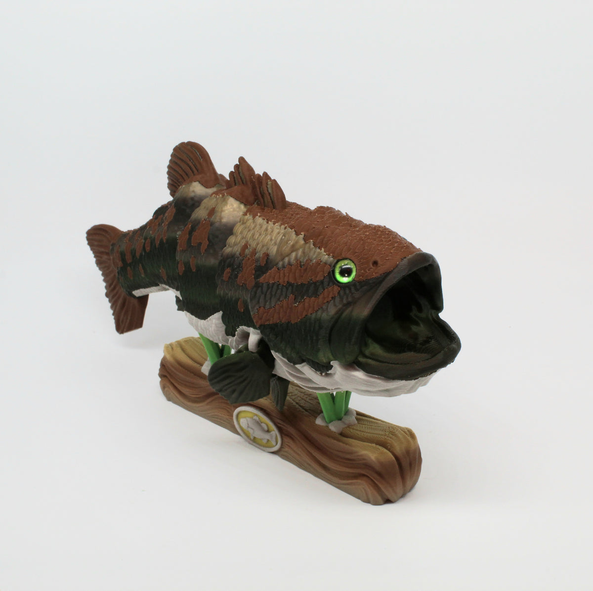 Large Mouth Bass Fish – Articulated 3D Printed Fish with Display Stand