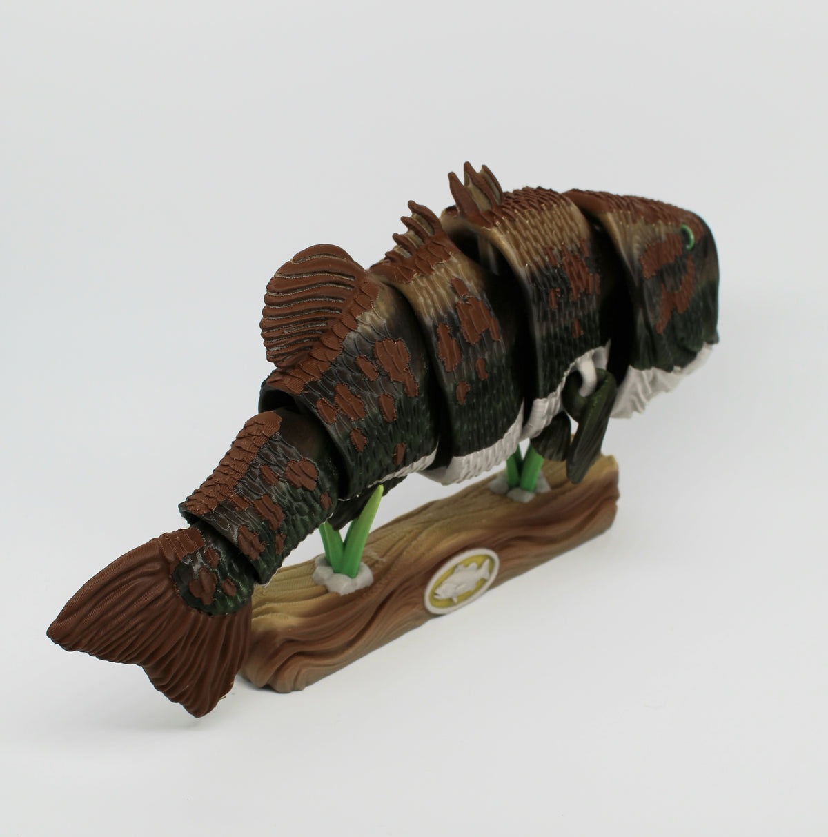 Large Mouth Bass Fish – Articulated 3D Printed Fish with Display Stand
