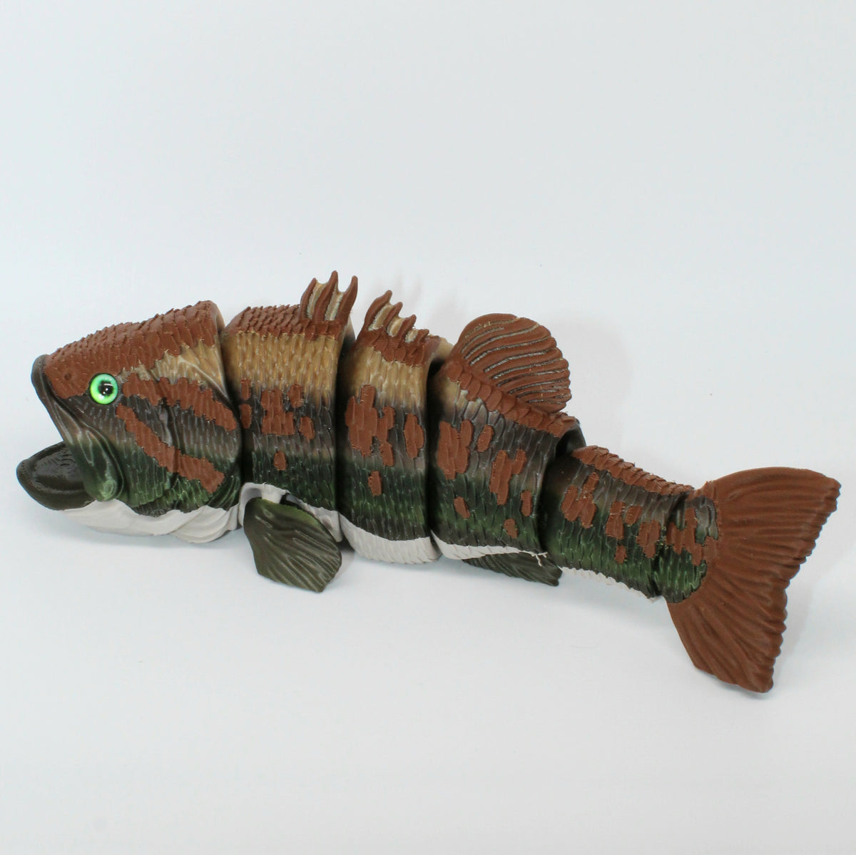 Large Mouth Bass Fish – Articulated 3D Printed Fish with Display Stand