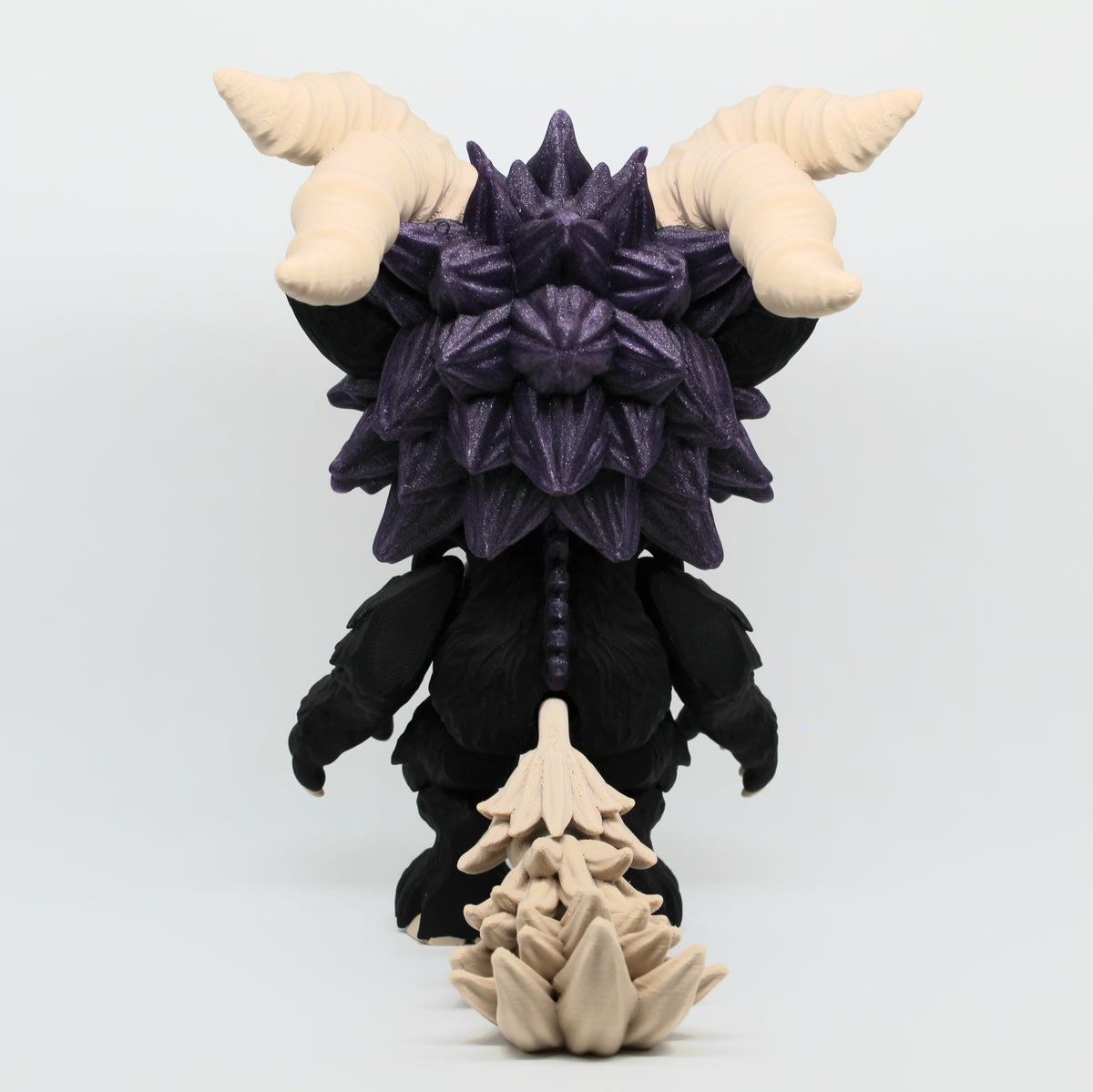 Wendigo articulated 3D printed mythical folklore creature with skull-inspired face, large horns and skeletal details