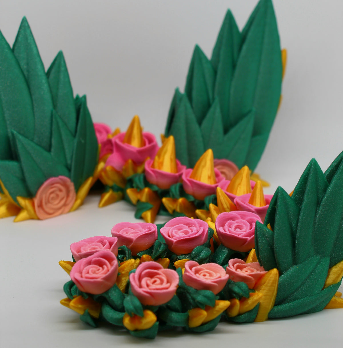 Winged Rose Dragon – Articulated 3D Printed Floral Dragon