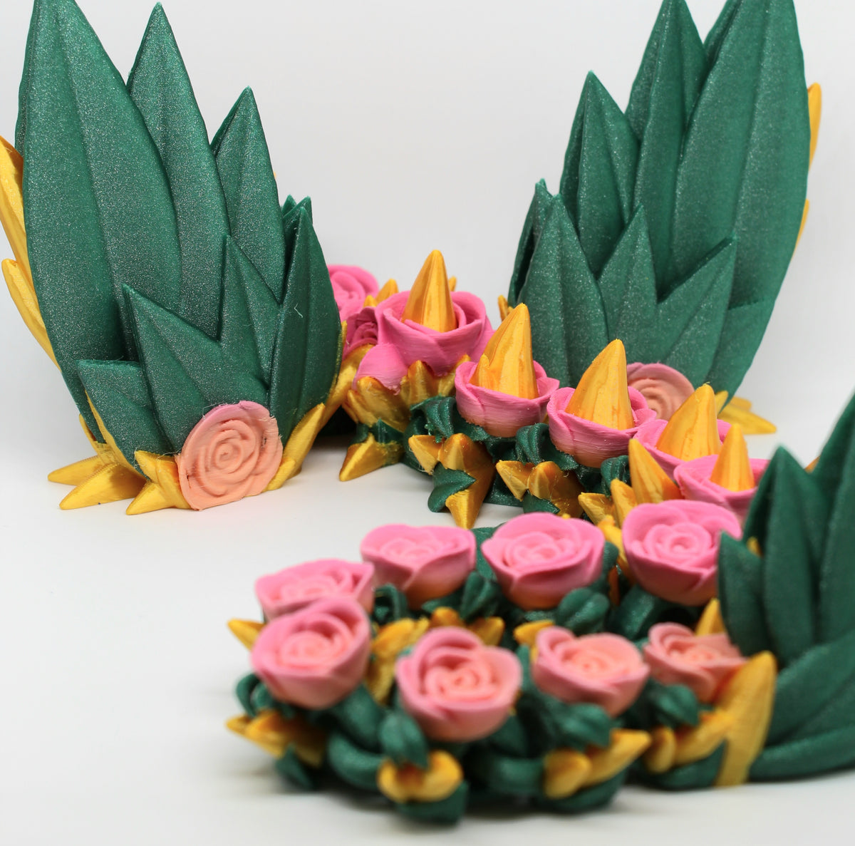 Winged Rose Dragon – Articulated 3D Printed Floral Dragon