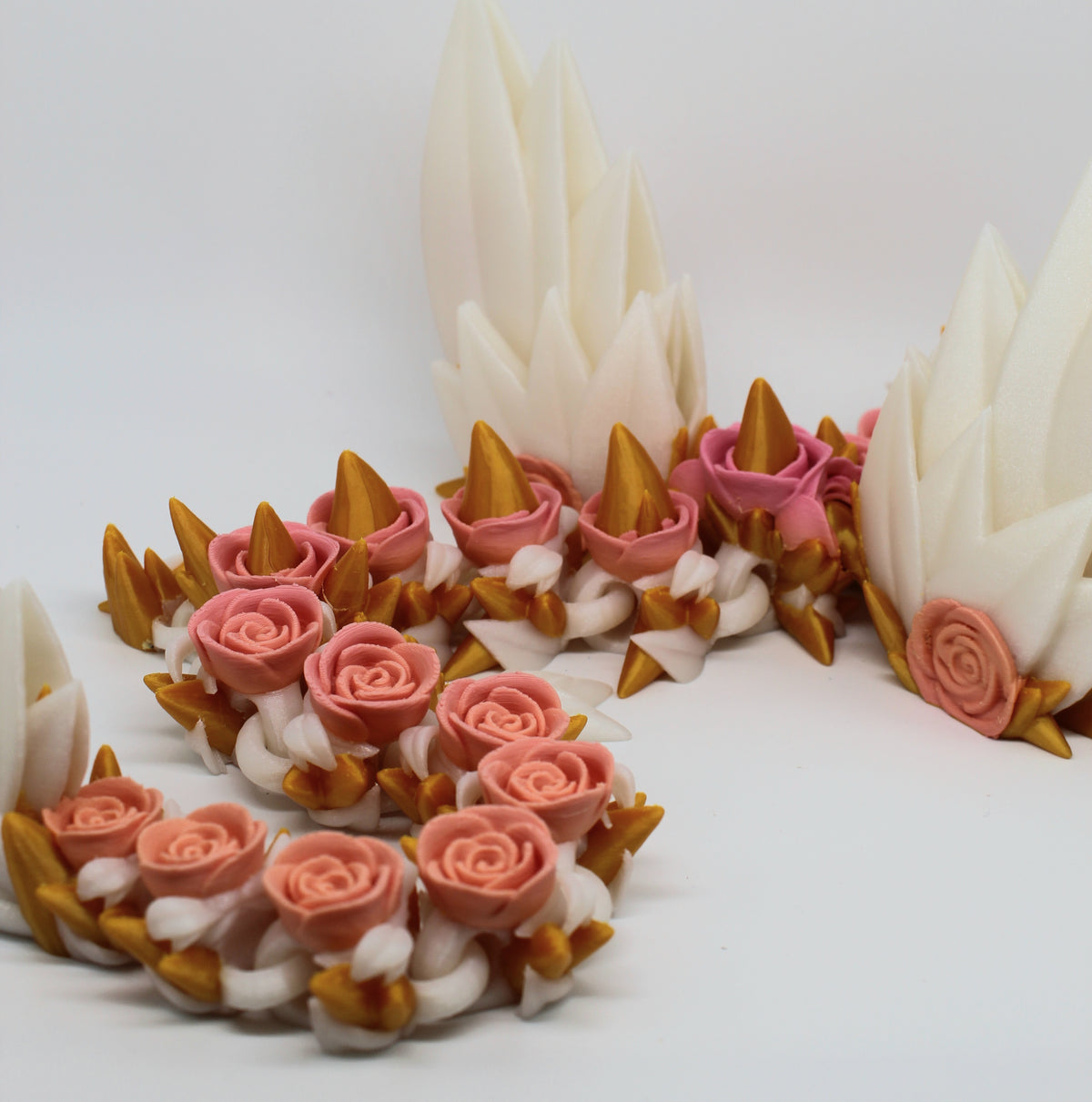 Winged Rose Dragon – Articulated 3D Printed Floral Dragon