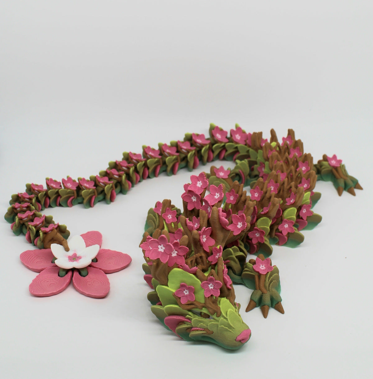 Cherry Blossom Dragon – Articulated 3D Printed Floral Dragon