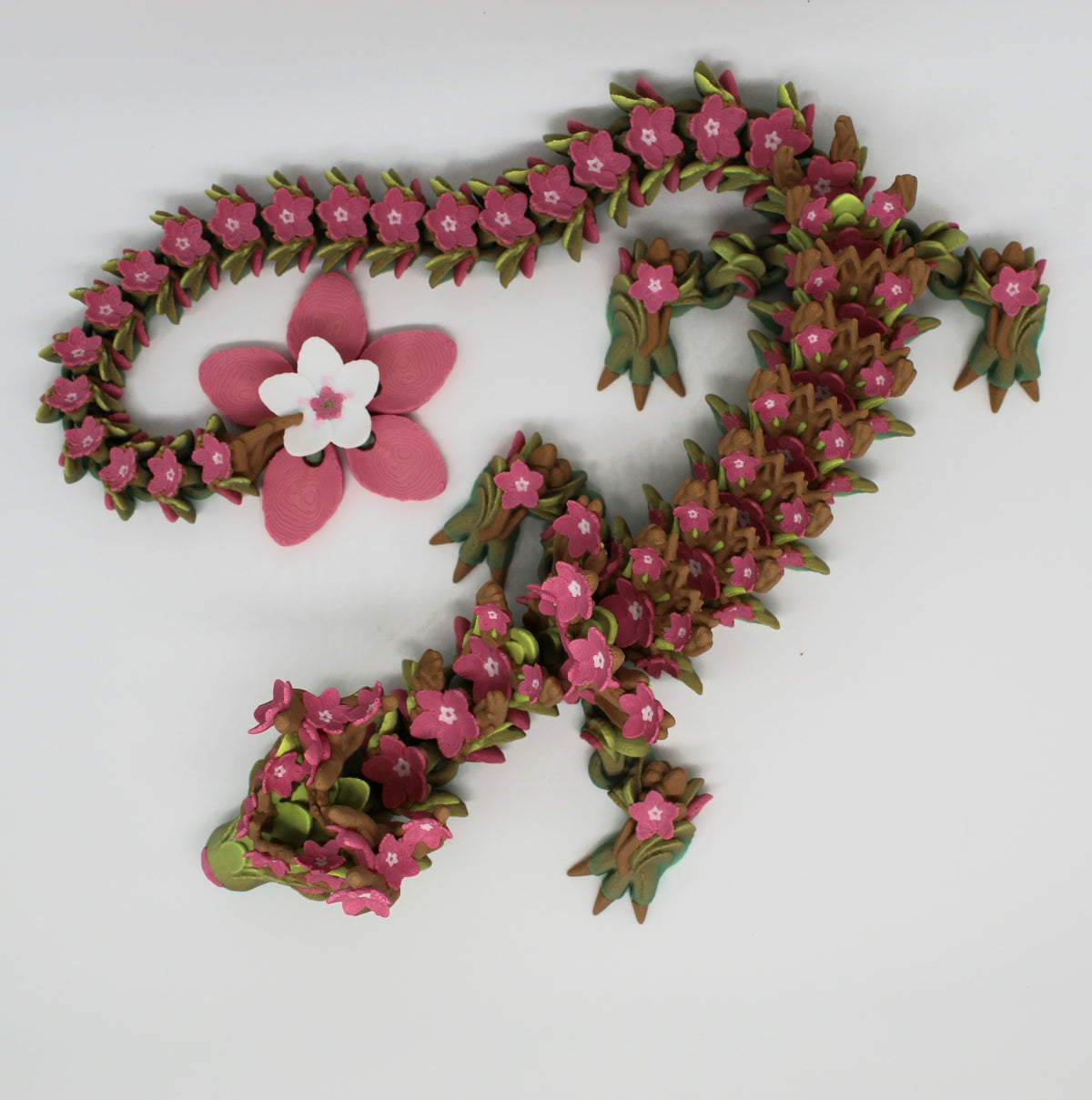 Cherry Blossom Dragon – Articulated 3D Printed Floral Dragon