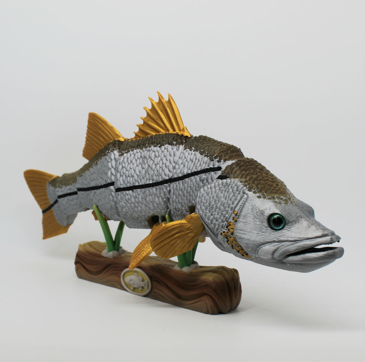 Snook Fish – Articulated 3D Printed Fish with Display Stand