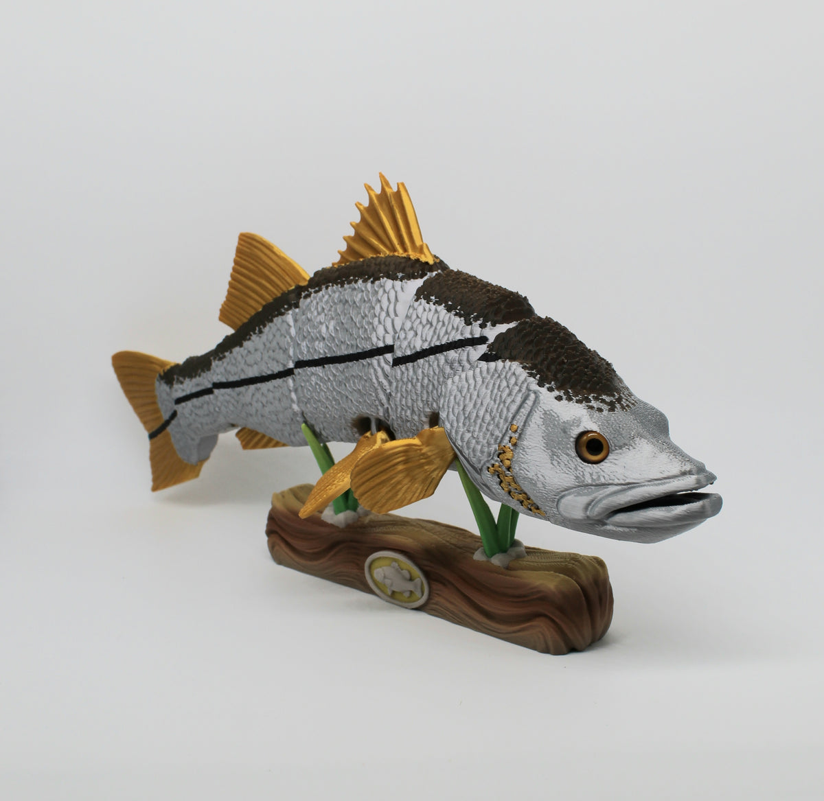Snook Fish – Articulated 3D Printed Fish with Display Stand