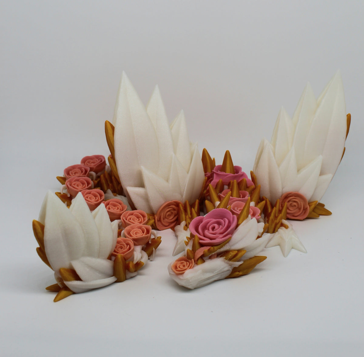 Winged Rose Dragon – Articulated 3D Printed Floral Dragon