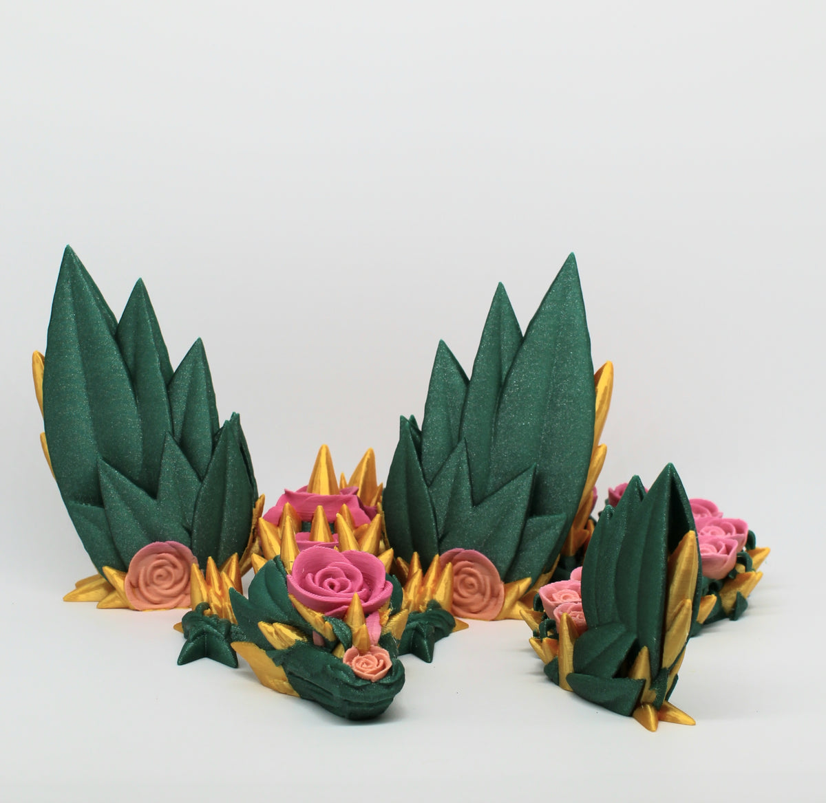 Winged Rose Dragon – Articulated 3D Printed Floral Dragon